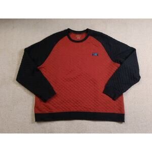 L.L. Bean Men's Quilted Crewneck Sweater - Red and Black